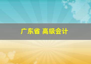 广东省 高级会计